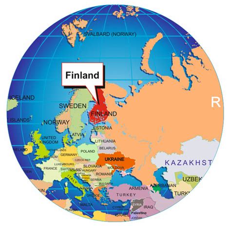 finland in world map.